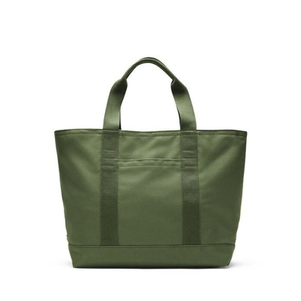 Banana Republic Canvas Tote Bag Green Two Tone Full Zip Small Medium EUC